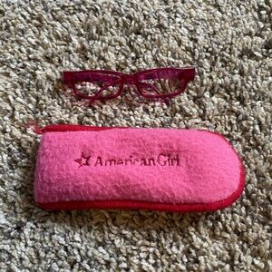 American Girl Vibrant Pink Doll Glasses with Case